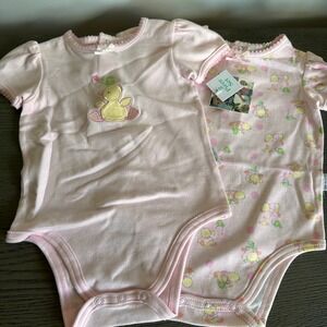 "Little Me" Baby Girls Pink Duck Turtle Bodysuit Set 9 Months NWT